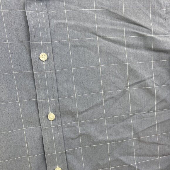 Lucky Brand Tailored Fit Blue Check Short Sleeve Button Shirt Mens Sz L 16/16.5 - Picture 10 of 16